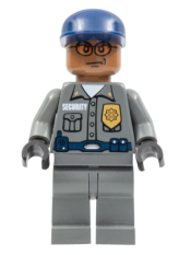 LEGO Security Guard, Dark Bluish Gray Shirt w/Badge and Radio, Dark Bluish Gray Legs minifigure