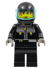 LEGO Male Actor 3, Driver, Black Helmet, Trans-Light Blue Visor minifigure