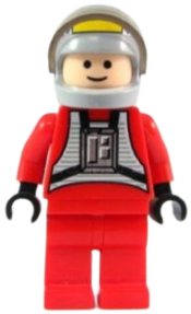 LEGO Rebel Pilot B-wing - Light Nougat Head, Light Bluish Gray Helmet, Trans-Black Visor, Red Flight Suit minifigure
