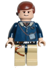 LEGO Han Solo - Light Nougat,Reddish Brown Hair, Tan Legs minifigure