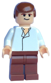 LEGO Han Solo - Light Nougat, White Shirt, Reddish Brown Legs minifigure