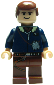LEGO Han Solo - Light Nougat, Reddish Brown Legs with Holster minifigure