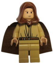 LEGO Obi-Wan Kenobi - Young, Light Nougat, Brown Hood and Cape, Tan Legs minifigure