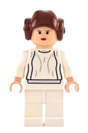 LEGO Princess Leia - Light Nougat, White Dress, Small Eyes, Smooth Hair minifigure