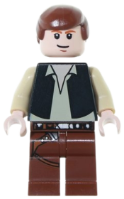 LEGO Han Solo - Light Nougat, Black Vest (2010) minifigure