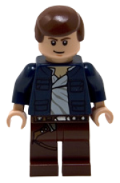 LEGO Han Solo, Reddish Brown Legs with Holster Pattern, Open Jacket minifigure