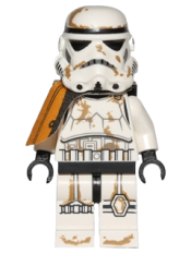 LEGO Sandtrooper - Orange Pauldron, Survival Backpack, Dirt Stains, Balaclava Head Print and Helmet with Dotted Mouth Pattern minifigure