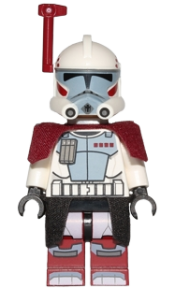 LEGO Clone ARC Trooper, Rancor Battalion (Phase 1) - Dark Red Pauldron, Large Eyes minifigure