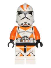 LEGO Clone Trooper, 212th Attack Battalion (Phase 2) - Orange Arms, Dirt Stains, Scowl minifigure