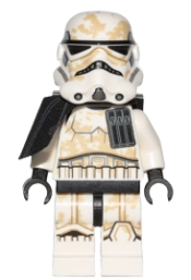 LEGO Sandtrooper - Black Pauldron, Ammo Pouch, Dirt Stains, Survival Backpack minifigure