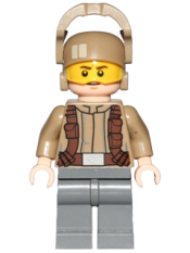 LEGO Resistance Trooper - Dark Tan Jacket, Frown, Furrowed Eyebrows minifigure