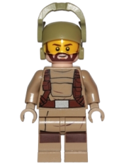 LEGO Resistance Trooper - Dark Tan Hoodie Jacket, Harness, Beard, Helmet with Chin Guard minifigure