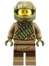 LEGO Resistance Trooper - Dark Tan Hoodie Jacket, Ammo Pouch, Stubble, Helmet with Chin Guard minifigure