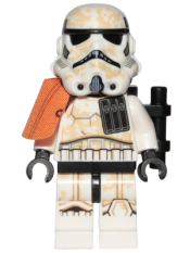 LEGO Sandtrooper Squad Leader/Captain - Orange Pauldron, Ammo Pouch, Dirt Stains, Survival Backpack (Dual Molded Helmet) minifigure