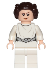 LEGO Princess Leia (White Dress, Detailed Belt, Crooked Smile) minifigure