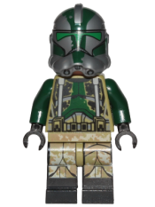 LEGO Clone Trooper Commander Gree, 41st Elite Corps (Phase 2) - Kashyyyk Camouflage, Dark Tan Markings on Legs, Scowl minifigure