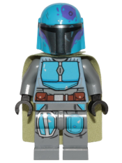 LEGO Mandalorian Tribe Warrior - Male, Olive Green Cape, Dark Azure Helmet minifigure