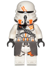 LEGO Clone Airborne Trooper, 212th Attack Battalion (Phase 2) - White Arms, Dirt Stains, Cloth Kama, Nougat Head minifigure