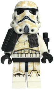 LEGO Sandtrooper (Enlisted) - Black Pauldron, Ammo Pouch, Dirt Stains, Survival Backpack, Frown (Dual Molded Helmet) minifigure