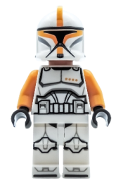 LEGO Clone Trooper Commander (Phase 1) - Bright Light Orange Arms, Nougat Head minifigure