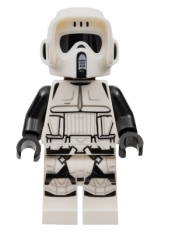 LEGO Imperial Scout Trooper - Female, Dual Molded Helmet, Reddish Brown Head, Open Mouth Smirk minifigure