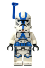 LEGO Clone Trooper Officer, 501st Legion (Phase 2) - White Arms, Blue Rangefinder, Nougat Head, Helmet with Holes minifigure