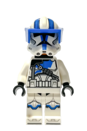 LEGO Clone Heavy Trooper, 501st Legion (Phase 2) - White Arms, Blue Visor, Backpack, Nougat Head, Helmet with Holes minifigure