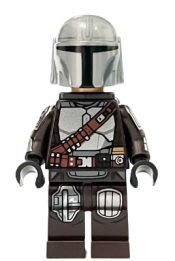 LEGO The Mandalorian / Din Djarin / 'Mando' - Silver Beskar Armor, Jet Pack, Helmet with Top Lines minifigure