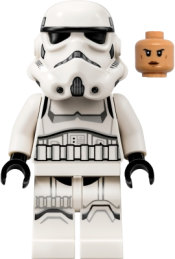LEGO Imperial Stormtrooper - Female, Dual Molded Helmet with Gray Squares on Back, Shoulder Belts, Nougat Head, Frown minifigure