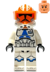 LEGO Clone Captain Vaughn, 501st Legion, 332nd Company (Phase 2) - Helmet with Holes and Togruta Markings, Orange Visor minifigure
