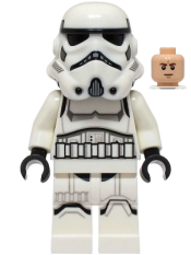 LEGO Imperial Stormtrooper - Male, Dual Molded Helmet with Light Bluish Gray Panels on Back, Shoulder Belts, Light Nougat Head set