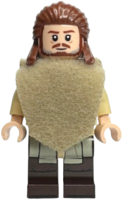 LEGO Qui-Gon Jinn - Poncho, Reddish Brown and Light Bluish Gray Beard minifigure