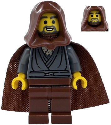 LEGO Jedi Bob - Dark Bluish Gray Tunic, Reddish Brown Hood and Cape minifigure