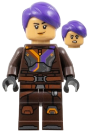 LEGO Sabine Wren - Dark Brown Armor, Dark Purple Hair set