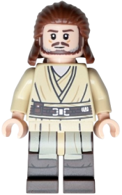 LEGO Qui-Gon Jinn - Dark Brown Legs and Beard set