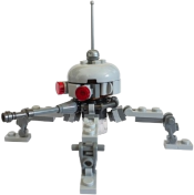 LEGO Dwarf Spider Droid - Light Bluish Gray Dome, Lightsaber Hilt set