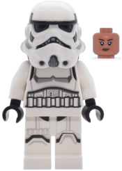 LEGO Imperial Stormtrooper - Female, Dual Molded Helmet with Light Bluish Gray Panels on Back, Shoulder Belts, Sienna Head set