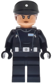 LEGO Imperial Navy Officer - Black Cap with Reddish Brown Hair set