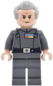 LEGO Grand Moff Wilhuff Tarkin - Dark Bluish Gray Uniform, Swept Back Hair, Dark Bluish Gray Eyebrows set