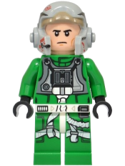LEGO Rebel Pilot A-wing - Green Jumpsuit with Dark Bluish Gray Vest set