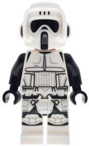 LEGO Imperial Scout Trooper - Male, Dual Molded Helmet, Belt with Small Dots on Back, Light Nougat Head, Dark Brown Eyebrows, Frown set