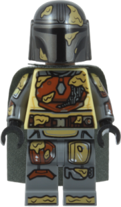 LEGO The Mandalorian / Din Djarin / 'Mando' - Brown Durasteel Armor, Printed Arms, Dark Tan Mud Splotches set