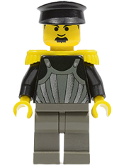 LEGO Time Twisters - Dark Gray Armor with Silver Stripes and Rivets, Yellow Epaulettes (Professor Millennium / Commodore Schmidt) minifigure