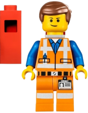 LEGO Emmet - Lopsided Closed Mouth Smile, with Piece of Resistance minifigure
