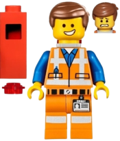 LEGO Emmet - Wide Smile, with Piece of Resistance and Plate on Leg minifigure