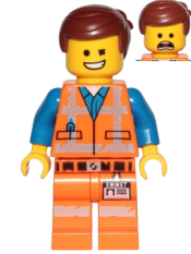 LEGO Emmet - Wink Smile / Scared, Worn Uniform minifigure