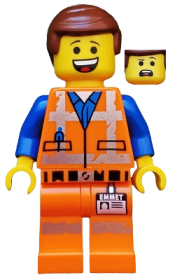 LEGO Emmet - Lopsided Grin / Confused, Worn Uniform minifigure