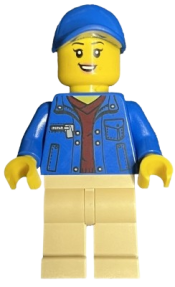 LEGO LEGO Delivery Truck Driver - Blue Jacket and Cap, Tan Legs minifigure