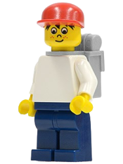 LEGO Timmy, Dark Blue Legs, Red Cap, Backpack minifigure