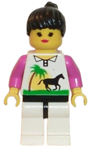 LEGO Horse and Palm - White Legs, Black Ponytail Hair, Black Hips minifigure